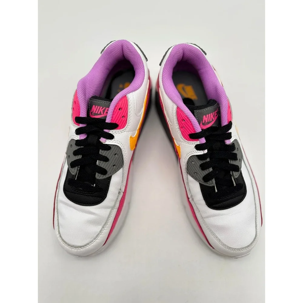 Nike Air Max 90 White Pink Orange DM8685-100 Mens 6Y Womens 7.5 Sneaker